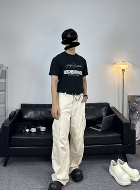 nothingcore自主无性别穿搭宽松潮流美式复古工装cargo休闲裤白色