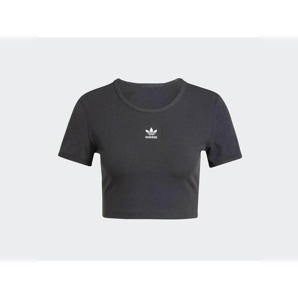 阿迪达斯三叶草2025年女子ESS RIB TEE 短袖T恤 IY9664