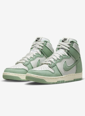 Nike耐克春秋新款Dunk HI 1985女子白绿高帮运动休闲鞋DV1143-300