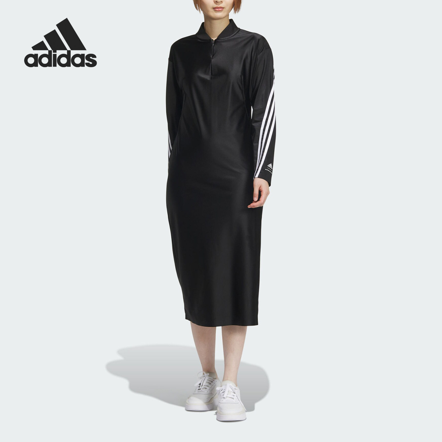 Adidas阿迪达斯正品W SGY DRESS女士侧开叉优雅长袖连衣裙JF6666,运动服/休闲服装,运动连衣裙,淘宝优惠券,粉丝福利购,淘宝优惠卷