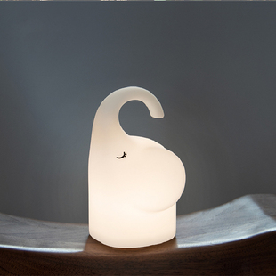 创意长鼻子多米大象拍拍灯震动感应手提小夜灯起夜定时硅胶床头灯