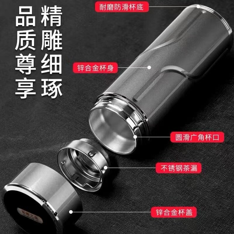 正品银杯子999纯银内胆足银雪花银保温杯泡茶杯男女士刻字送礼