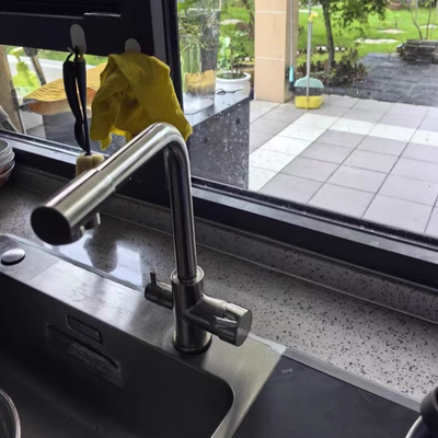 洗菜盆净水龙头直饮冷热净水器双出水家用厨房拉丝水槽三合一