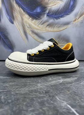 帕达索男鞋2025新款透气日系厚底休闲鞋时尚百搭大头帆布鞋240410