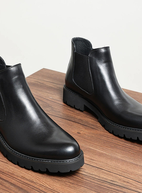 帕达索男鞋真皮切尔西靴英伦休闲高帮马丁靴百搭加绒短靴潮241048