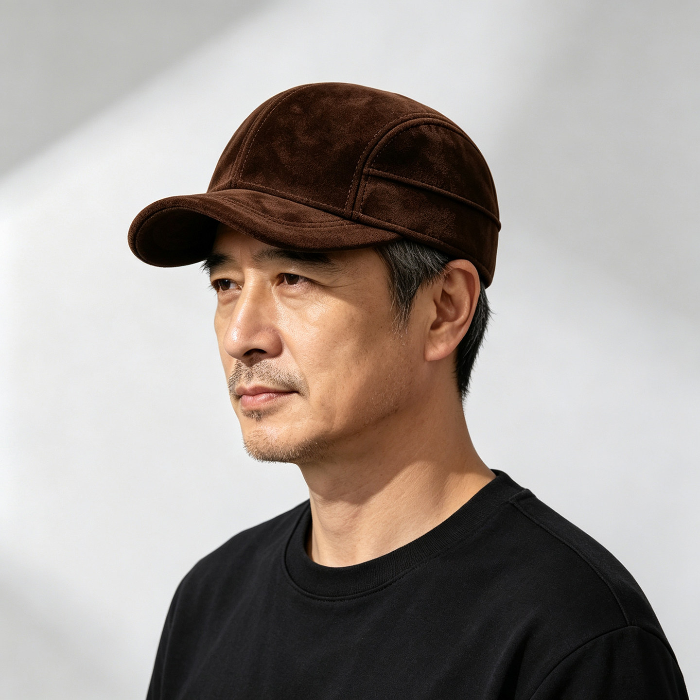 山羊皮棒球帽鸭舌帽男士秋冬真皮帽子中年爸爸反绒羊皮保暖皮帽