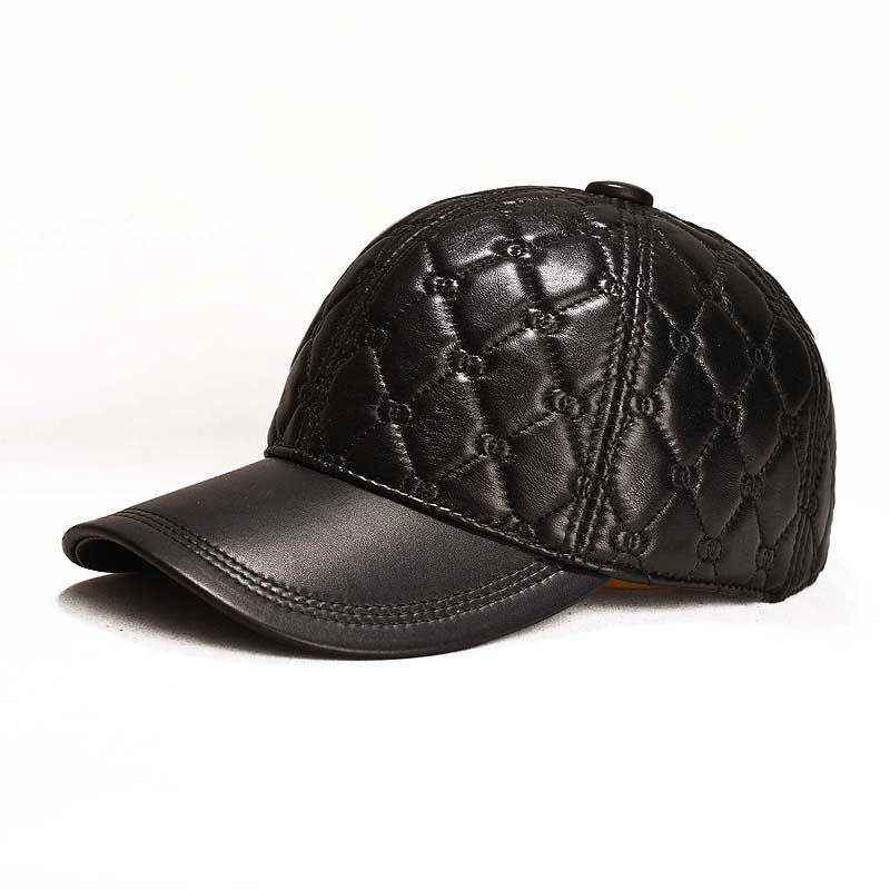 牧迪样纯羊皮棒球帽男士鸭舌帽