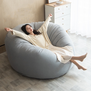 懒人沙发套海绵床豆袋双人三人卧室毛绒豆豆米布艺躺椅外套无填充
