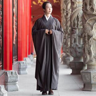 新缎梵高档广袖皈依海青居士服男女夏季薄款大袖海清和尚衣僧服袈