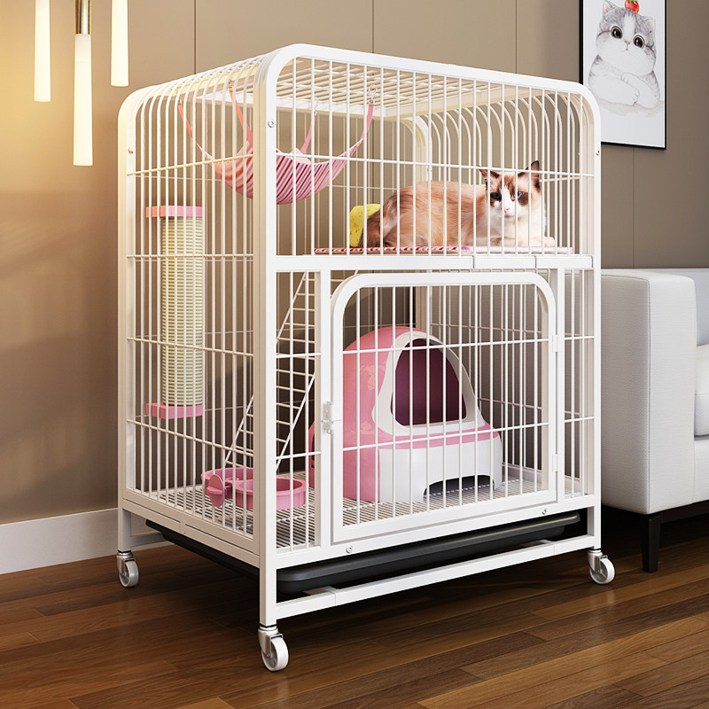 猫笼子家用室内猫别墅超大自由空间带厕所两层三层猫咪窝猫舍猫屋