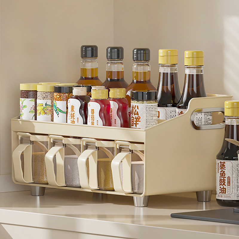 厨房多功能置物架家用台面双层油盐酱醋调料架厨具用品灶台收纳架
