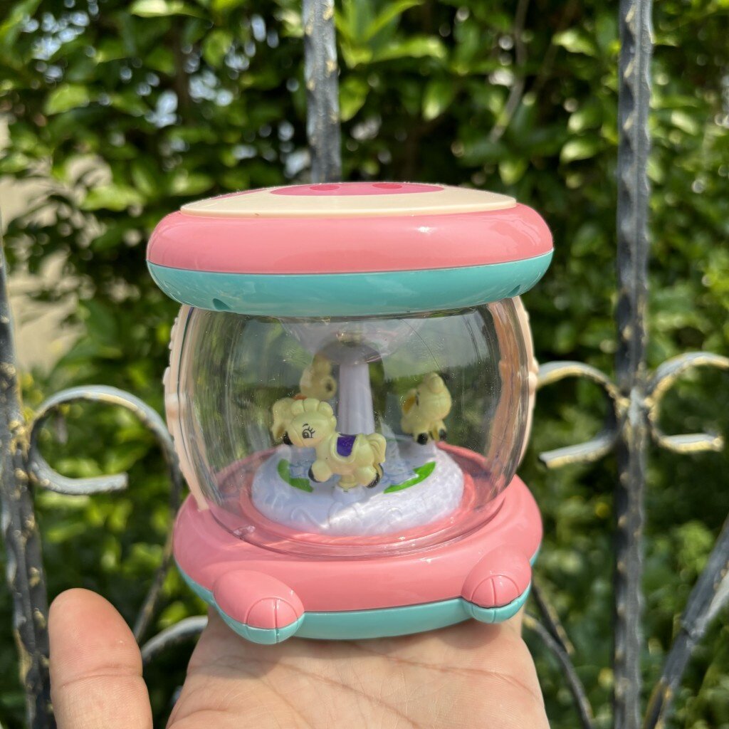 迷你旋转木马音乐拍拍鼓小宝宝儿童婴儿玩具早教0-6-12个月手拍鼓