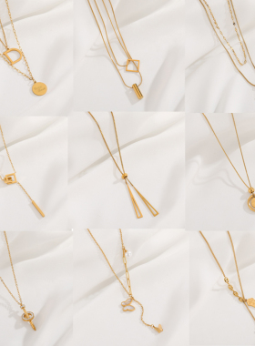 2024新款爆款18k金项链女锁骨链轻奢小众配饰品钛钢不掉色褪潮士