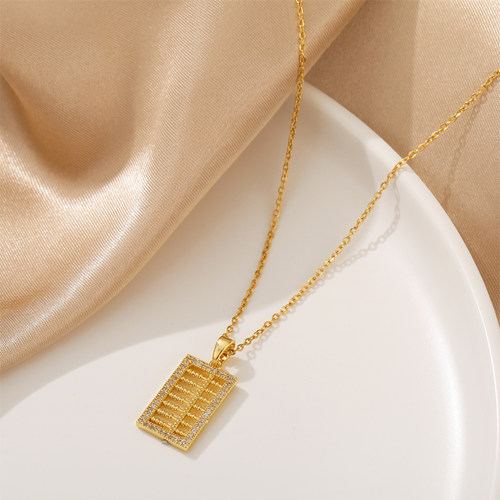 算盘钛钢项链女不掉色