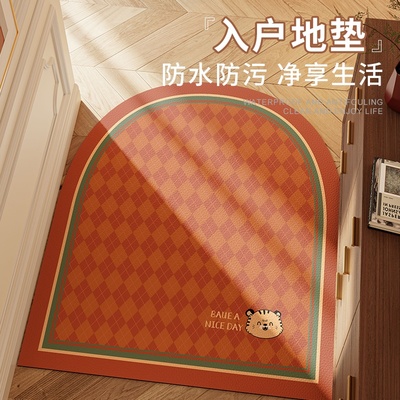 地垫防水可拖免洗进门地毯入户门高档轻奢风可擦皮革pvc进门门垫