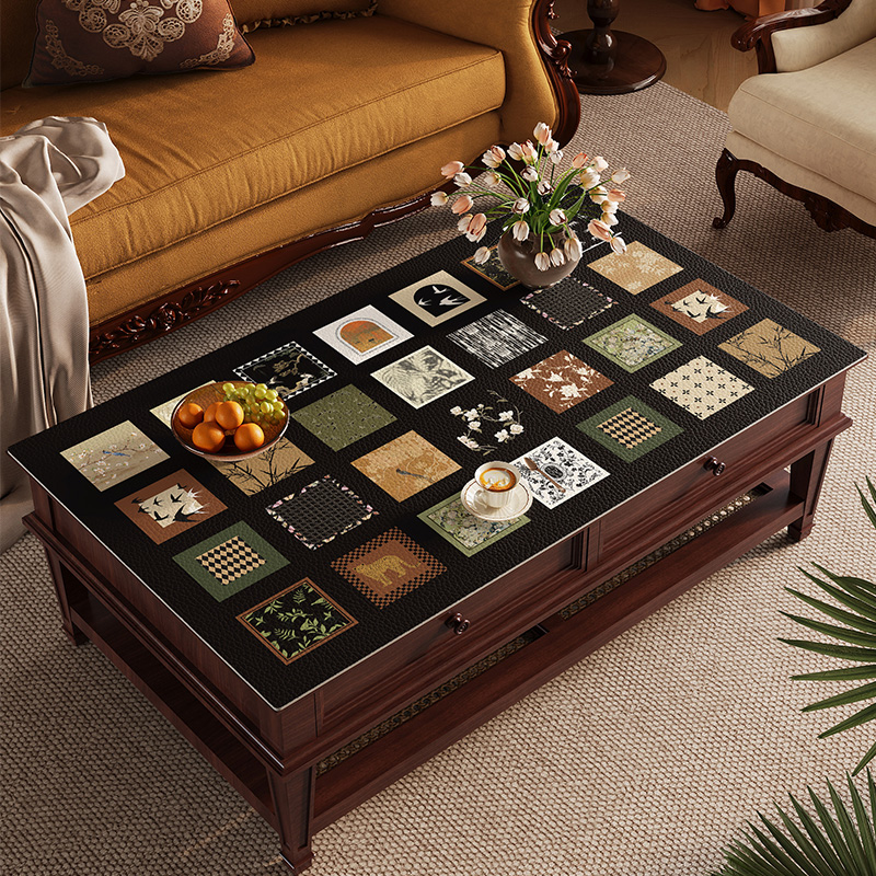 复古客厅茶几桌垫2025新款防水防油桌布防烫轻奢高级感桌面保护垫