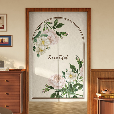 免打孔门帘空调房家用半款隔断帘魔术贴窗帘遮挡帘厕所卫生间防蚊