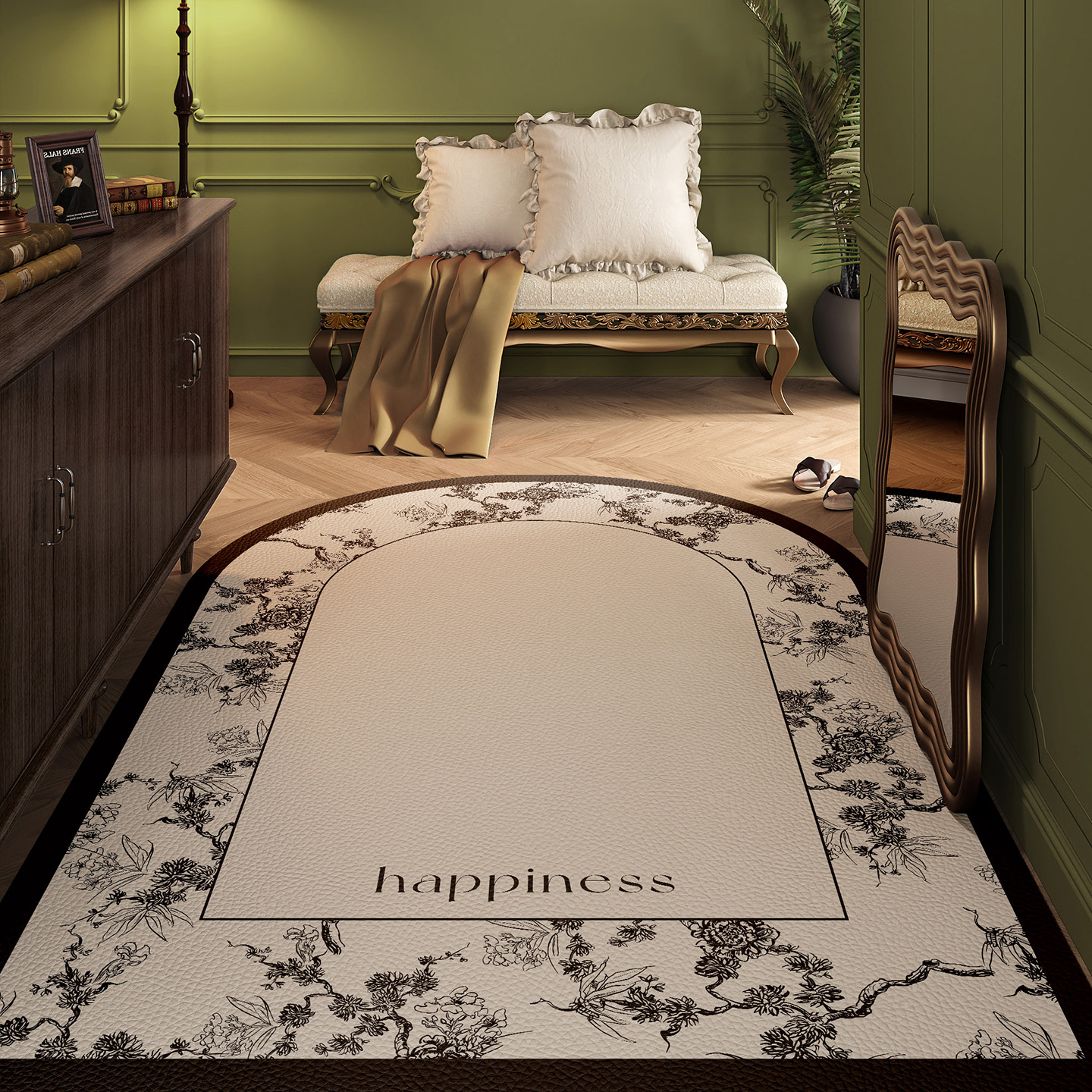 法式高级感入户门地垫pvc可擦免洗耐脏防滑地毯家用玄关进门脚垫