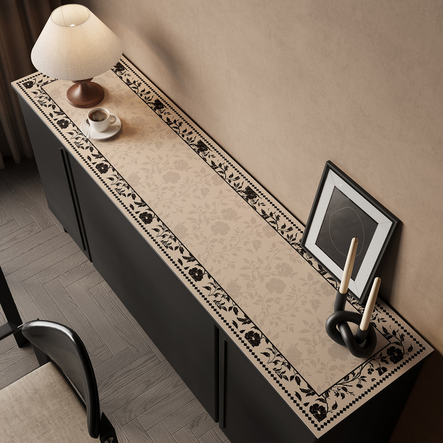 复古餐边柜桌垫轻奢高级感长条电视柜防脏垫子玄关鞋柜桌面保护垫,居家布艺,桌布,淘宝优惠券,粉丝福利购,淘宝优惠卷