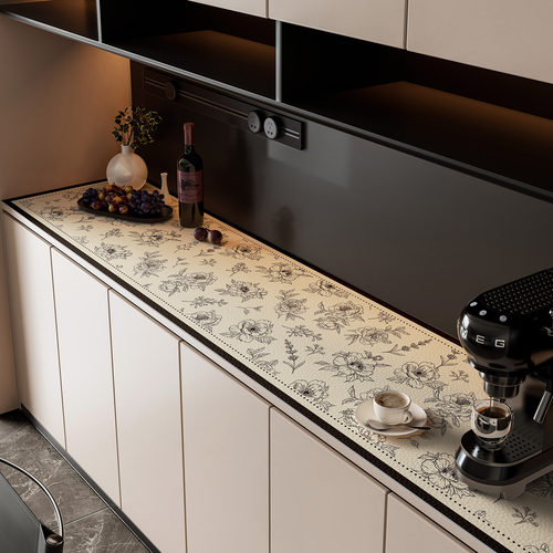 轻奢高级感餐边柜保护垫长条桌布免洗防水防油鞋柜电视柜台面桌垫