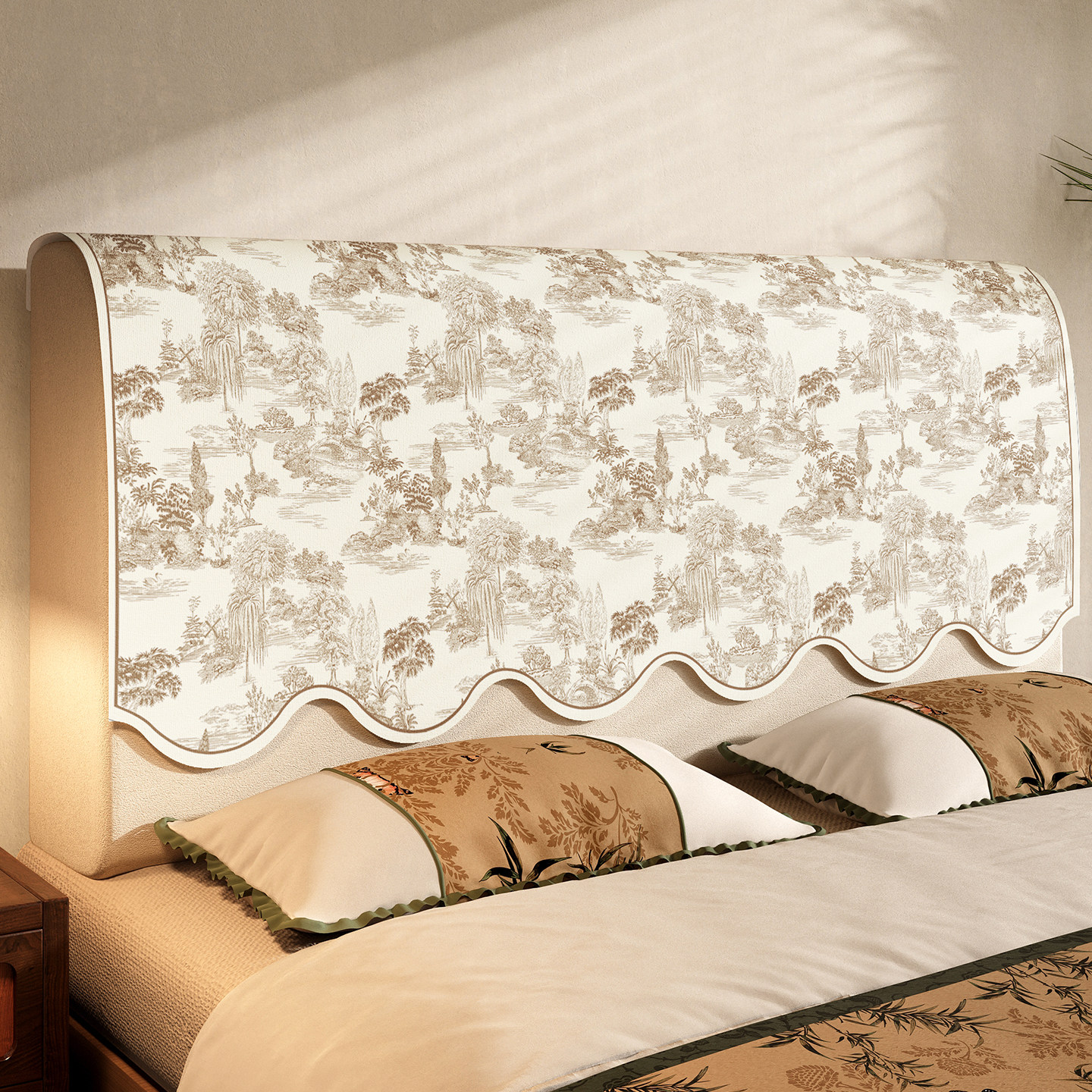 法式床头靠背盖巾一片式防猫抓2025新款四季通用高级感遮丑防尘罩,居家布艺,床头罩,淘宝优惠券,粉丝福利购,淘宝优惠卷