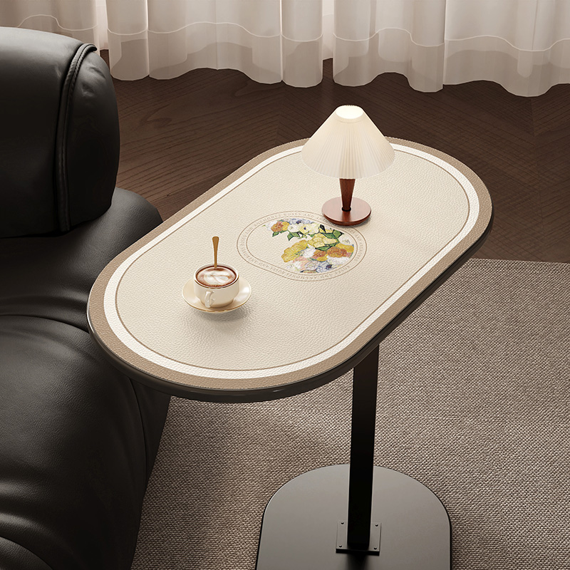 边几桌垫美式椭圆形茶几桌布皮革防水防油免洗轻奢高级感桌面垫子