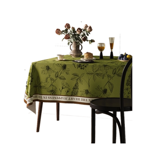桌布法式复古绿色长方形轻奢高级感ing风加厚餐桌布氛围感茶几布