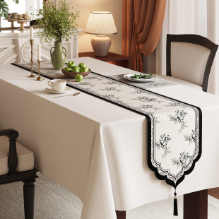 法式 饰盖布高级感 桌旗轻奢高端茶几餐桌旗布长条桌布电视柜斗柜装