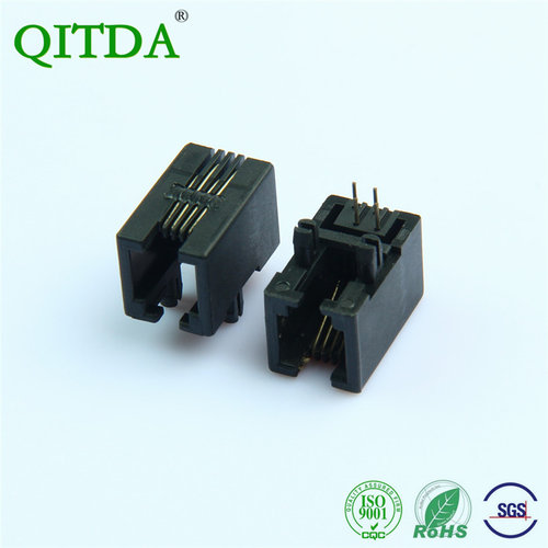 RJ11连接器母座4P4C电话线接口