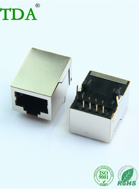 rj45网络座子母座网络接口连接器10P8C网口rj45水晶头插座子无灯