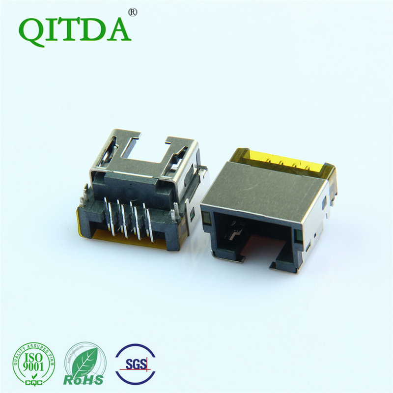 rj45网口沉板连接器8P8C带灯