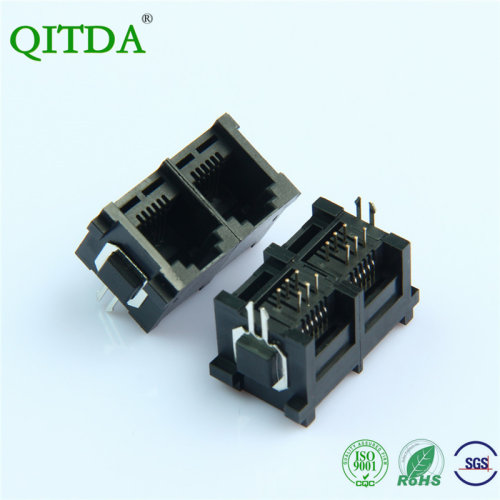 RJ111214连接器母座卧式双口