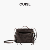 CUISL崔氏 兴隆尼罗定制微笑笑脸大小斜挎包鳄鱼皮拉链斜挎包女