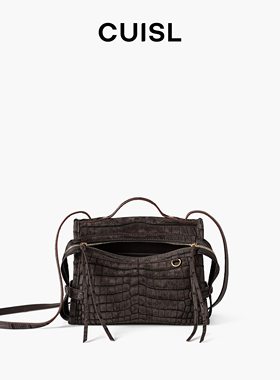 CUISL崔氏/兴隆尼罗定制微笑笑脸大小斜挎包鳄鱼皮拉链斜挎包女