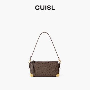 CUISL崔氏/新款定制潘多拉鸵鸟皮包轻奢时尚真皮斜跨包包女