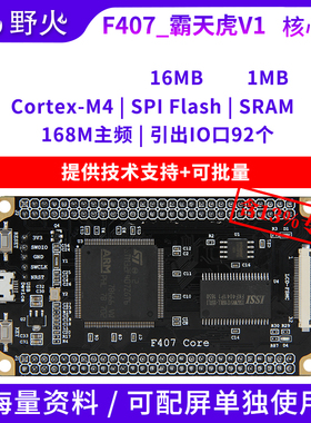 野火STM32开发板 Cortex-M4小型系统板STM32F407ZGT6核心板学习板
