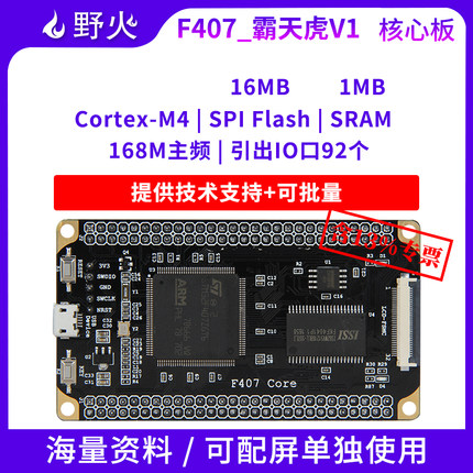 野火STM32开发板 Cortex-M4小型系统板STM32F407ZGT6核心板学习板