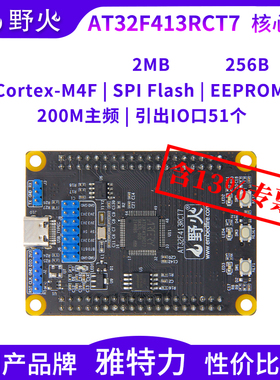 野火AT32F413RCT7核心板 最小系统板单片机国产品牌雅特力M4F内核