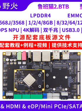 野火鲁班猫2工业级RK3568J商业级RK3568开发板 人工智能Linux安卓