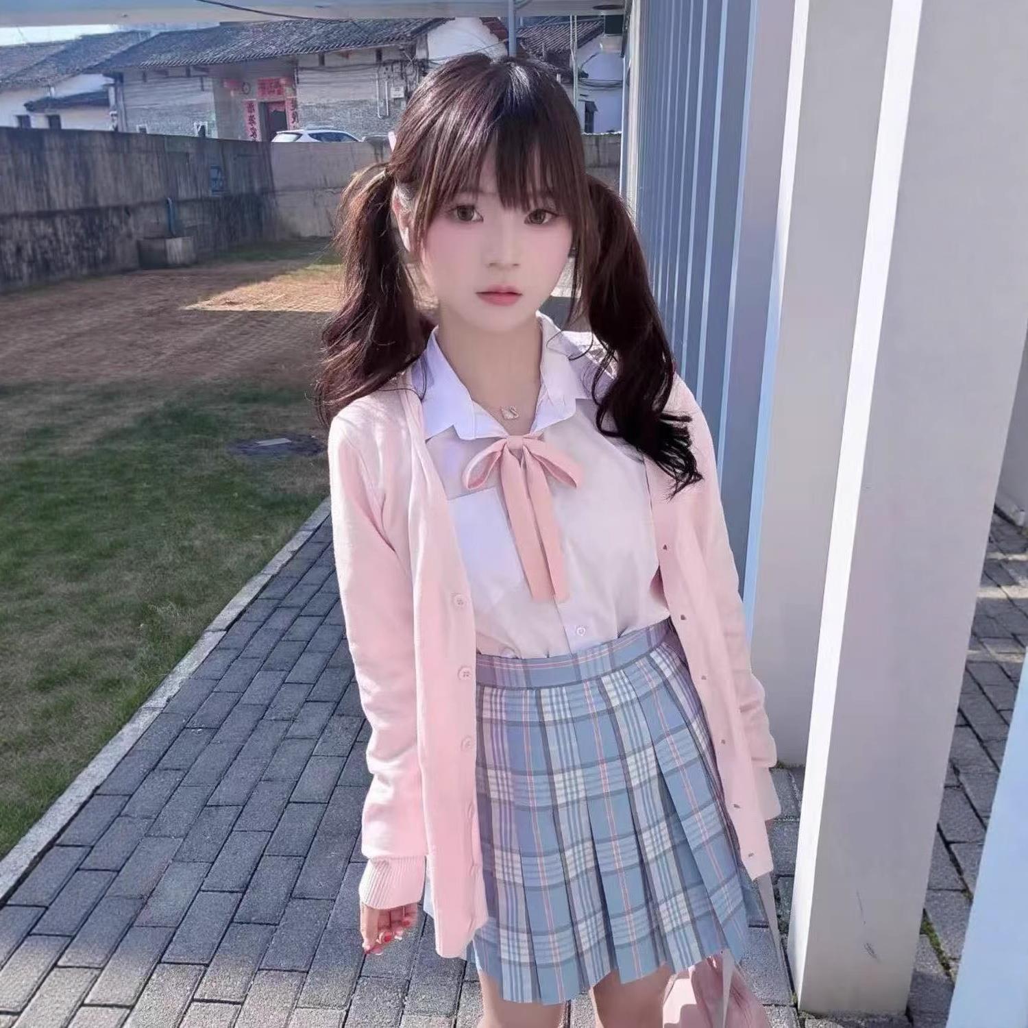 初田町jk秋季可爱日系JK制服套装春秋开衫衬衫jk百褶裙短裙衬衣短