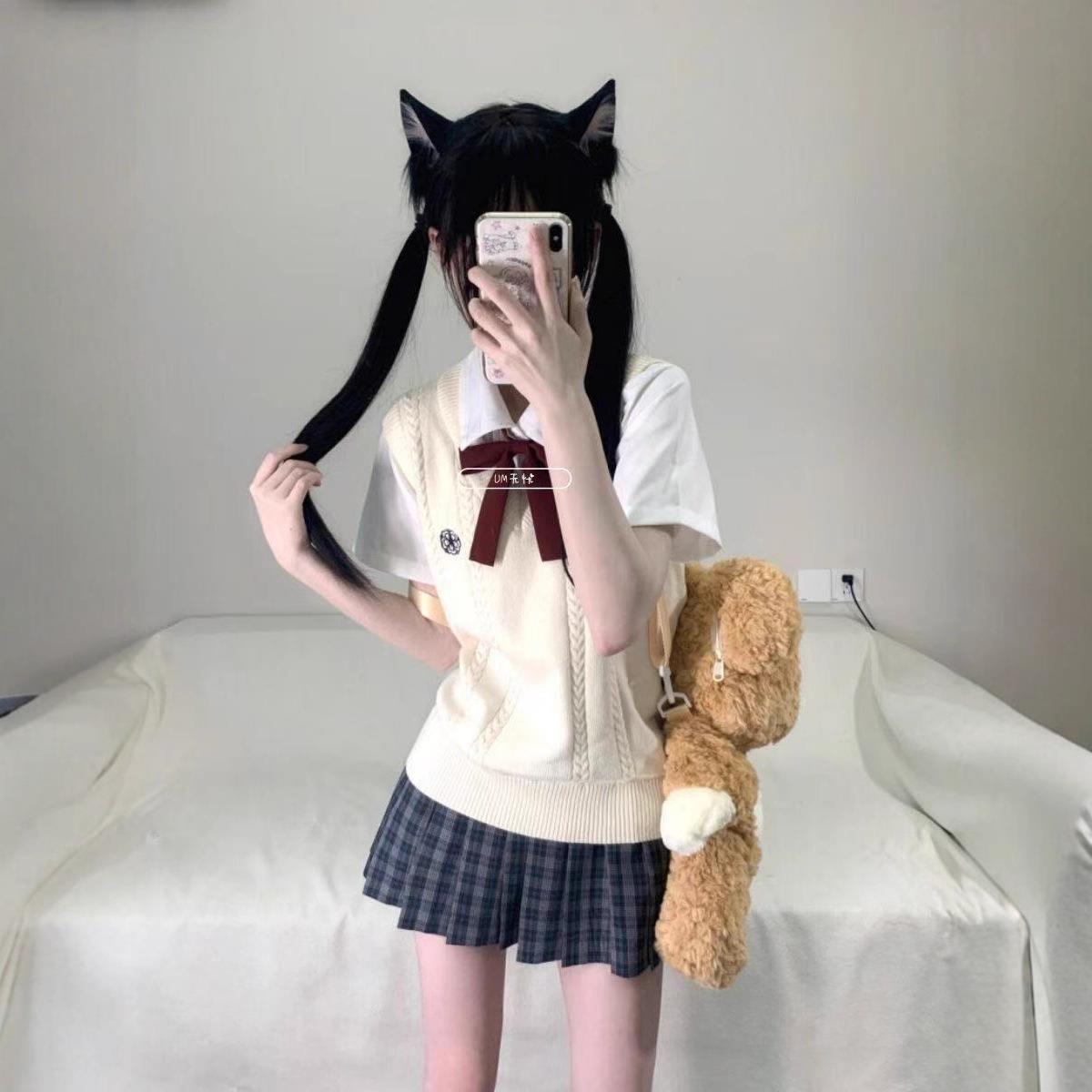 初田町jk秋季学院风日系背心毛衣原创jk制服马甲百搭基础款软妹叠