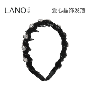 兰诺黑色丝绒爱心发箍女款 日常外戴高级感高颅顶头箍 带齿2025新款