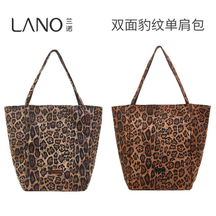 兰诺豹纹托特包女款 轻奢小众高级感单肩手提包包 双面可背2025新款