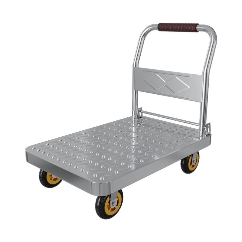 拉货手推车钢板小推车搬运车家用平板车可携式推车折叠小拉车手拉