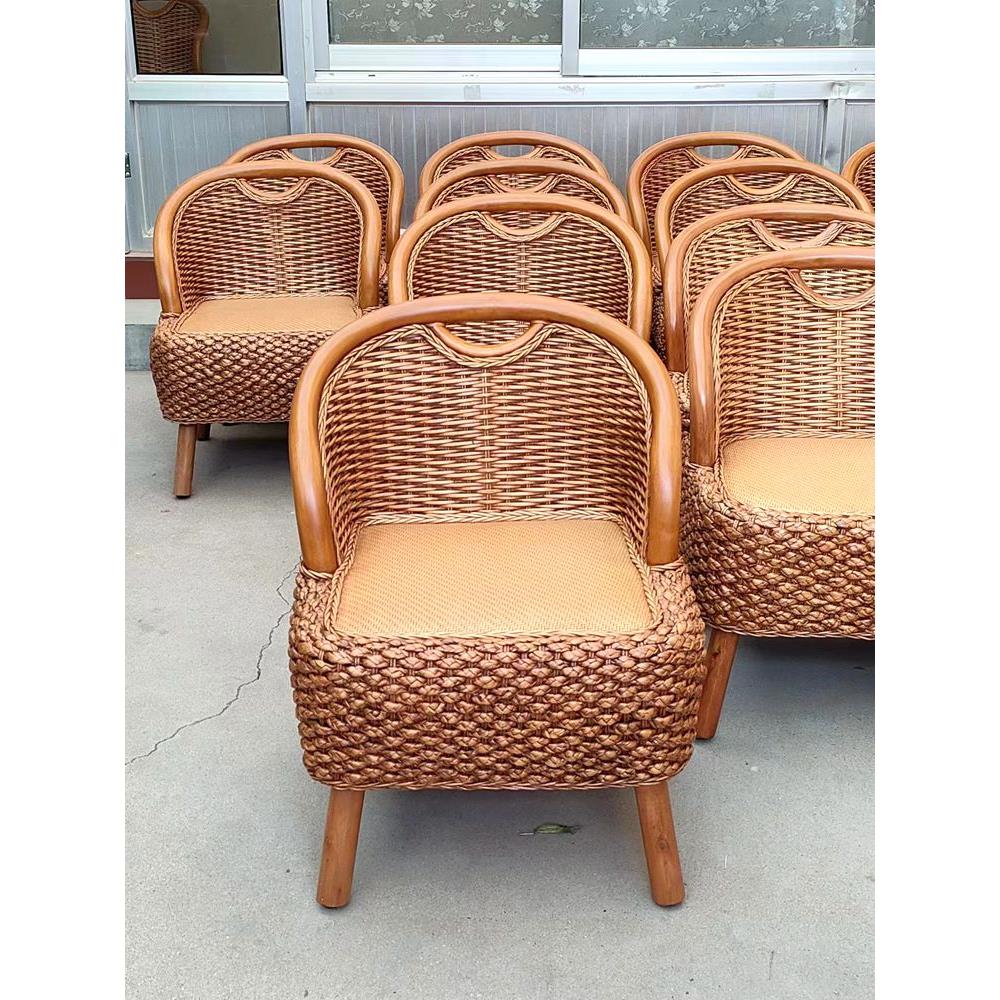 网红藤编方形小藤椅客厅休闲座椅靠背椅藤编小凳子简约型换鞋矮凳