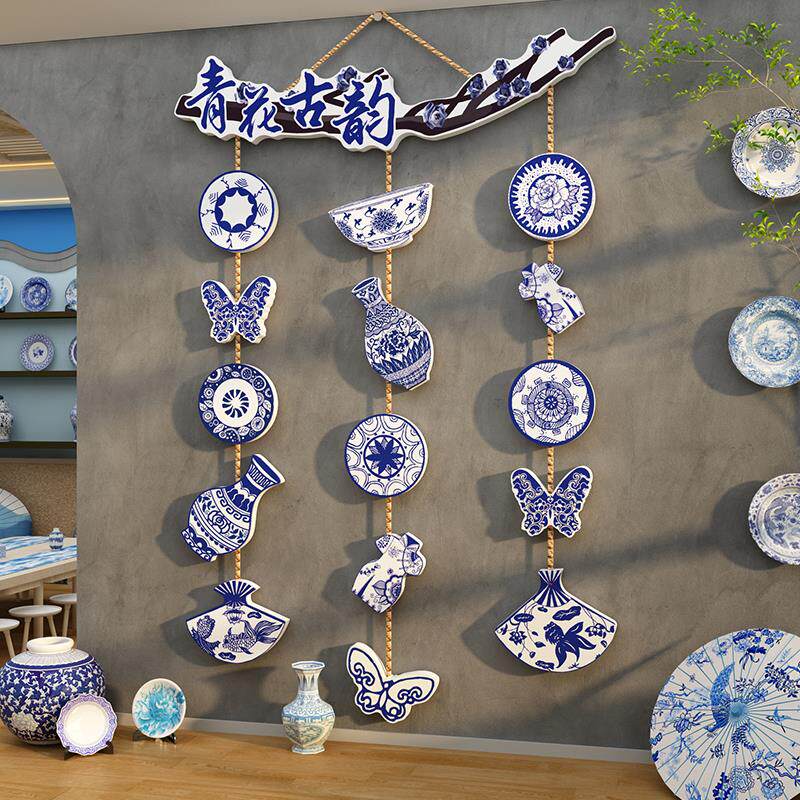 幼儿园青花瓷非遗场景布置文化墙面装吊饰画教室环创主题成品材料