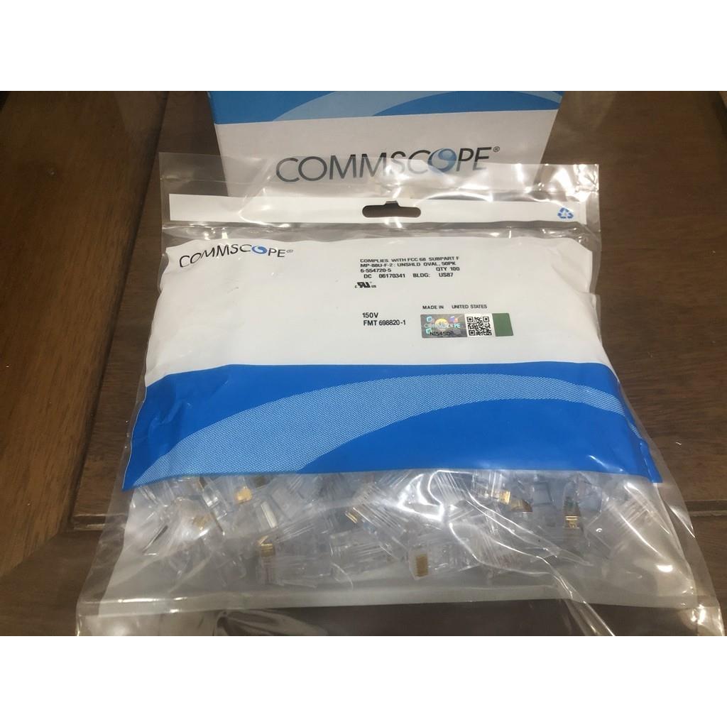 康普AMP安普CAT6千兆网络超五类RJ45超六类非屏蔽水晶头50U镀金