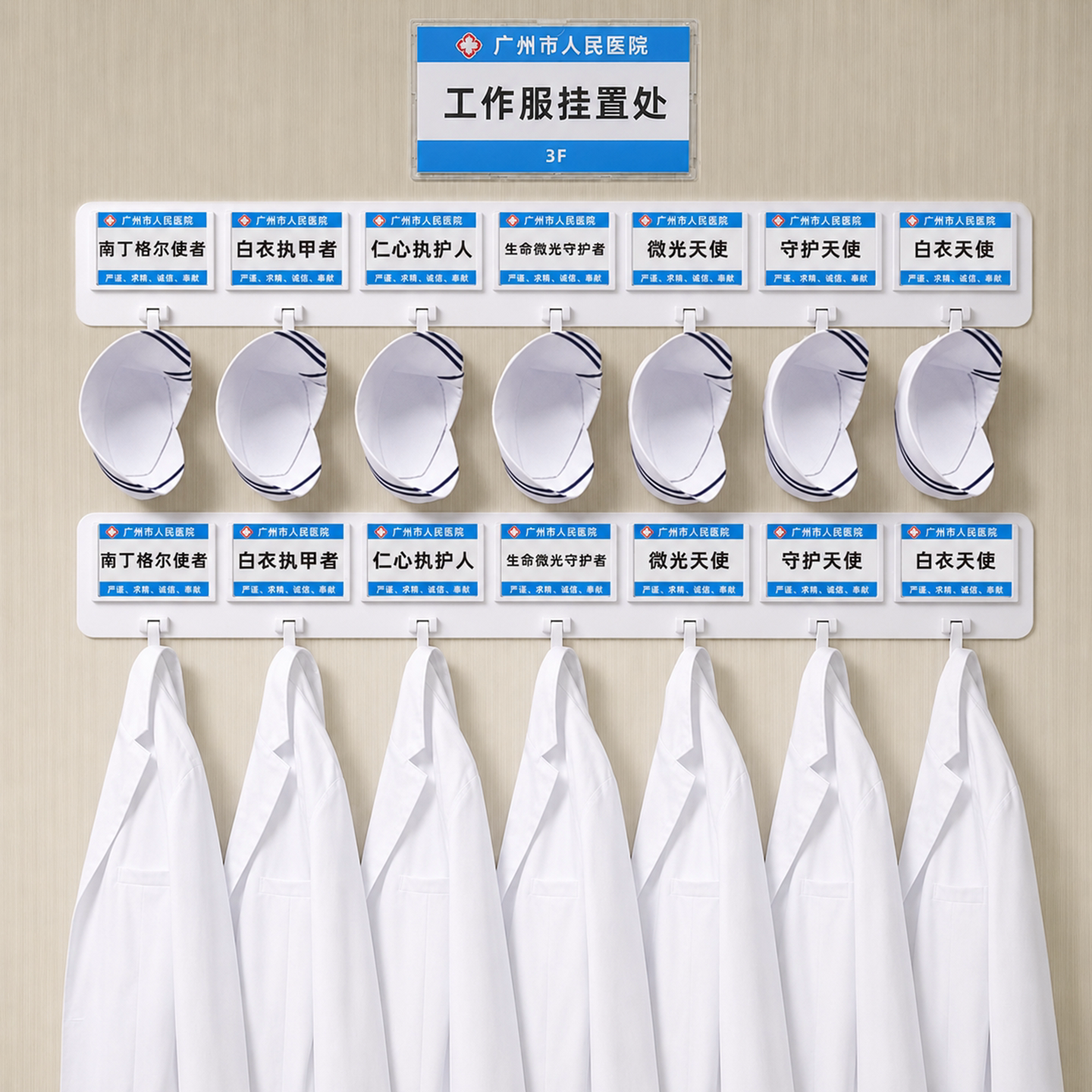思蜀邦护实验室衣服挂钩白大褂工作服医院更衣室墙上一排式挂衣钩图片