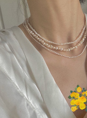 简约颈链淡水不规则女轻奢饰品高级ins小众设计感珍珠项链