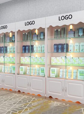 化妆品展示柜礼品推拉透明带锁展柜柜美容美甲欧式玻璃门货柜带灯